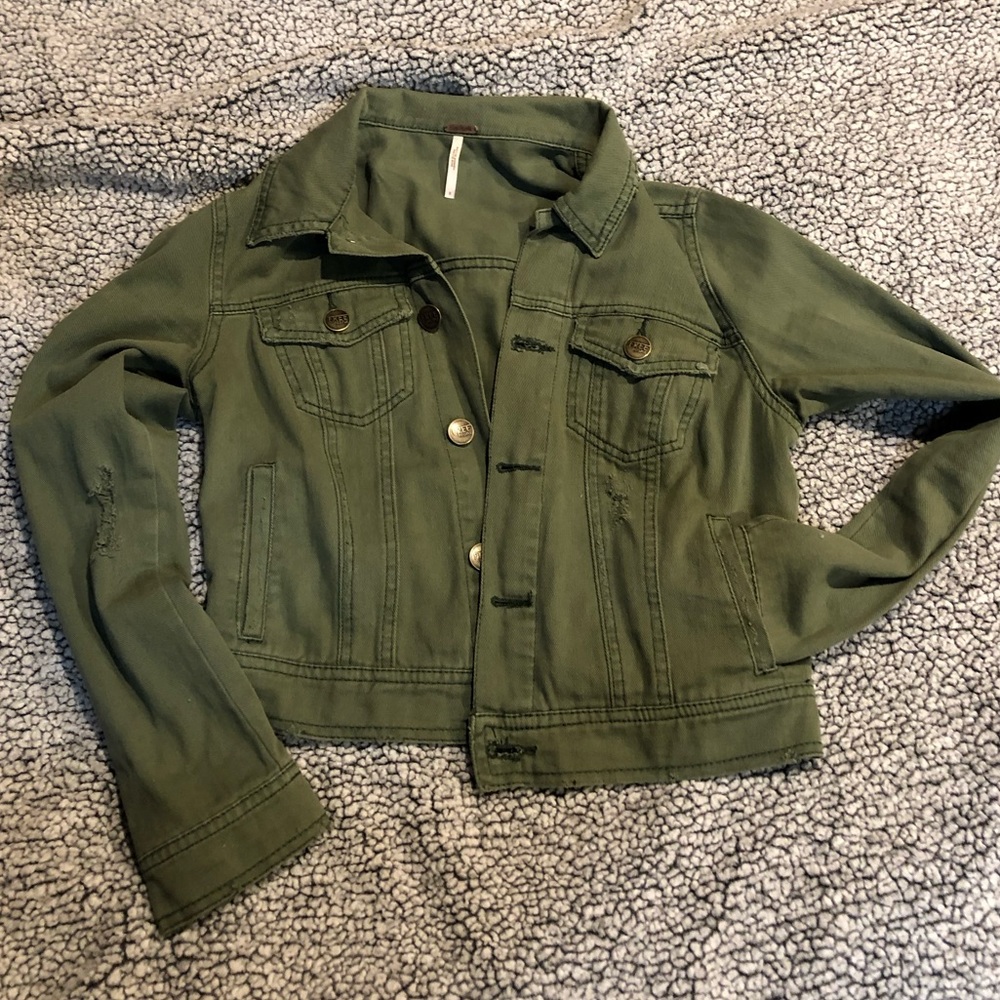 Free people green jacket